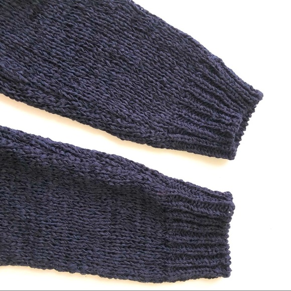 NWT Catherine Malandrino navy blue chunky cardigan open draped sweater XS - Picture 5 of 9